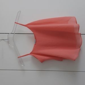 TOBI Peach Colored Flowy Layered Cropped Camisole Top Size Medium